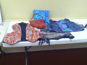 Examples of rag weaving from students who took a class from Judy Fisher