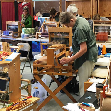 Roundtable weaving in the workshop