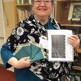 Lynn with mug rug samples