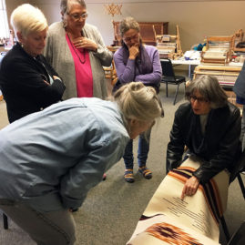 Lisa Trujillo teaching Chimayo weaving