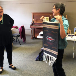 Trudy's shows her Chimayo weaving