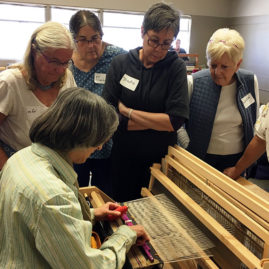 Lisa Trujillo teaching Chimayo weaving