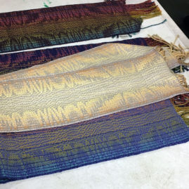 Ruby Leslie's advancing twill scarves