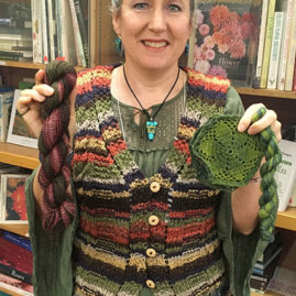 Sophia Brantley's knitted vest and handspun wool