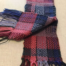 Goldie Pitre's Wool Scarf in Twill and Basket Weave