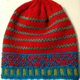 Phina Borgeson's Red Color Challenge knit hat